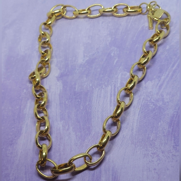 Anne Klein Classic Gold Tone Link Chain Necklace - Picture 2 of 9